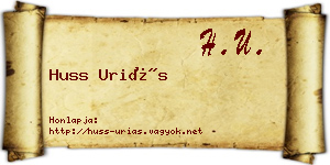 Huss Uriás névjegykártya
